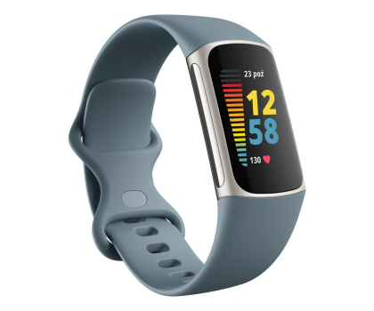 Smartband FITBIT by Google  Charge 5,Steel Blue/Platinum Stainless Steel